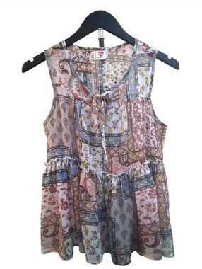 H.I.P Boho Festival Sleeveless Blouse Womens Size Large